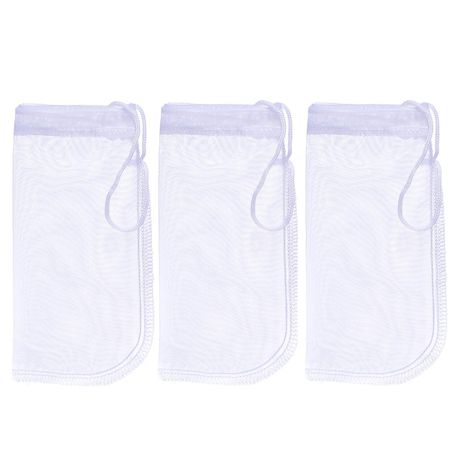 Media Filter Bag Aquarium Extra Fine,Reusable 180 Micron Drawstring Mesh Filter Bags for Very Fine Resins Filter (7.5*3.6 (3 Pack))