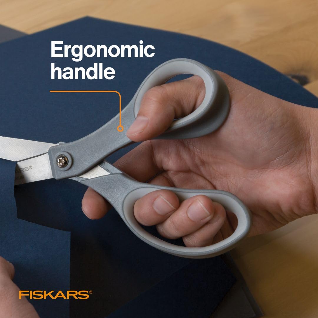 All Purpose Scissors, High Performance Cutting, Stainless Steel Blades, Ergonomic and Comfort Handles, Perfect for Arts and Crafts and the Office, Scissors for Office