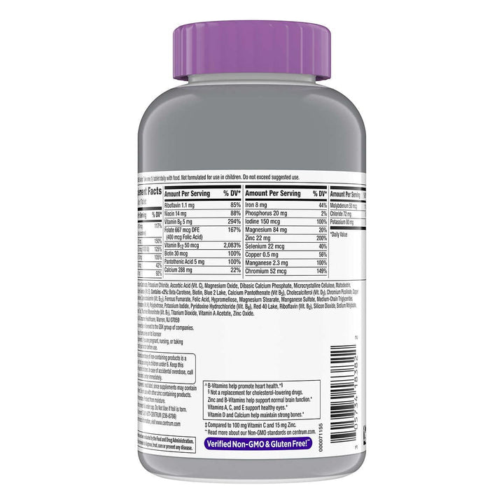 Bravo EXPRESSCentrum Silver Women 50+ 50 Plus Multivitamin, MultivitaminS, 275 Tablets, with Bravo Express Sticker