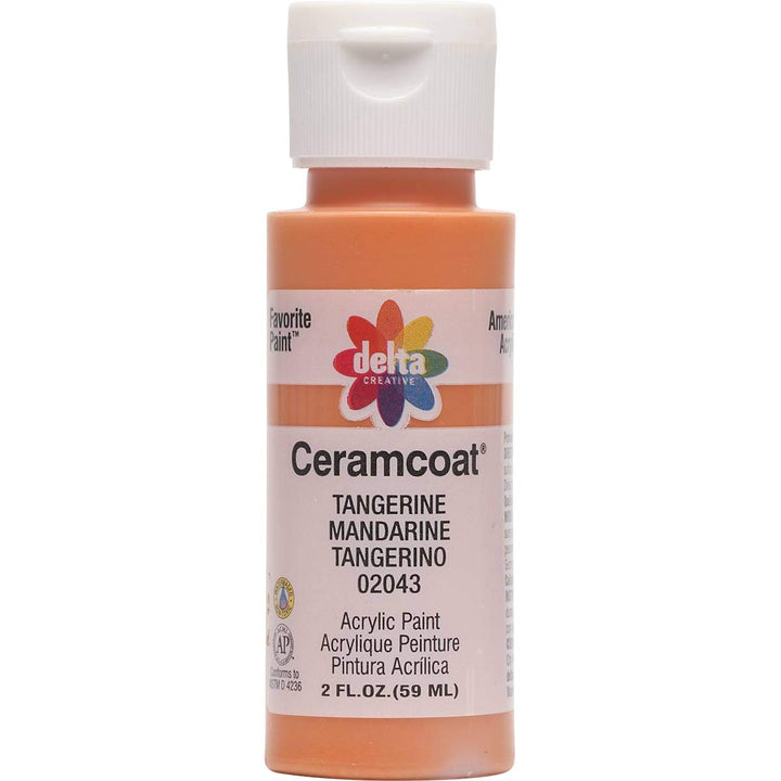 Ceramcoat Acrylic Paint in Assorted Colors (2 oz), 2043, Tangerine