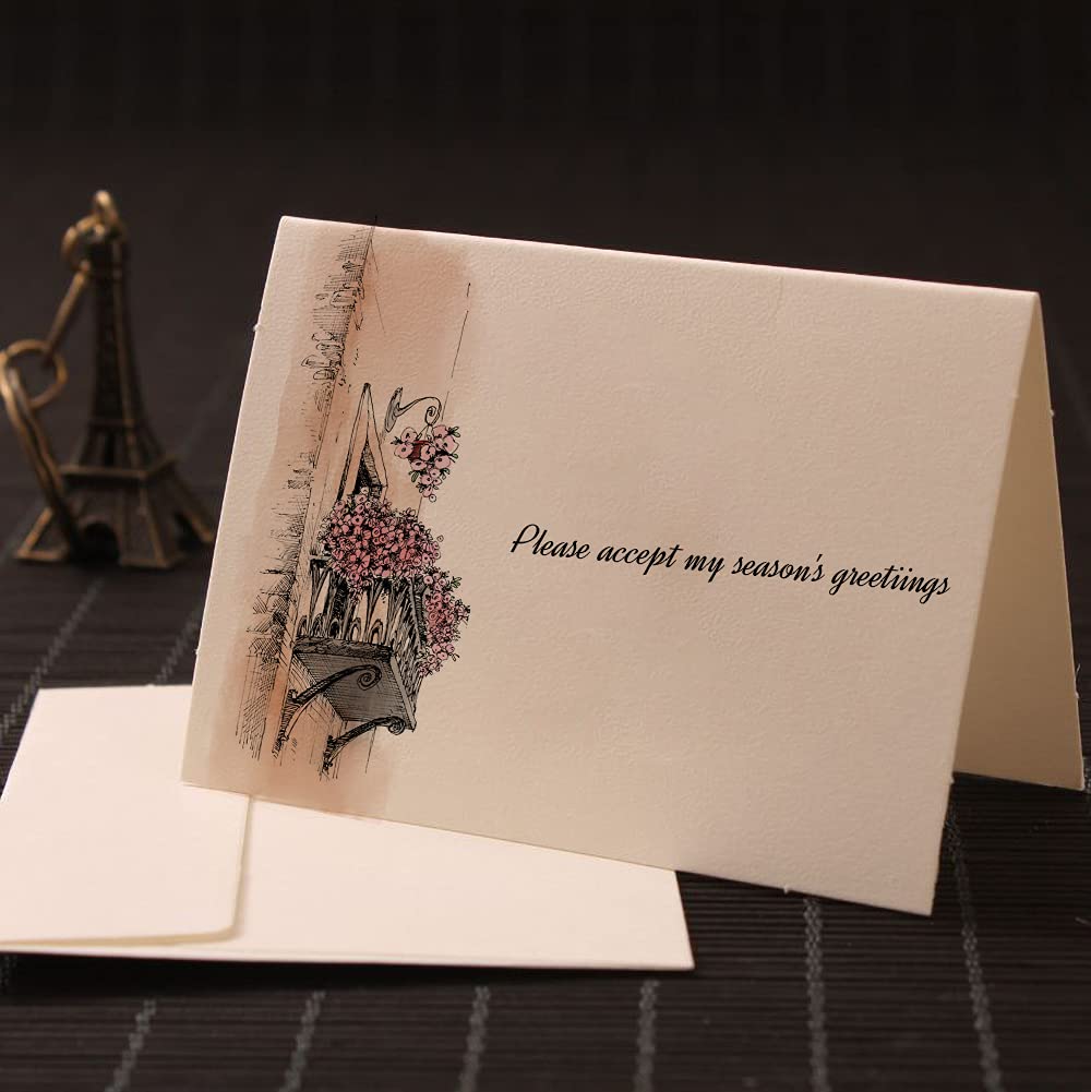 Door Bike Tree Scenery Clear Stamps for Card Making and Photo Album Decorations, Blessing Words Transparent Rubber Stamps Seal for DIY Scrapbooking