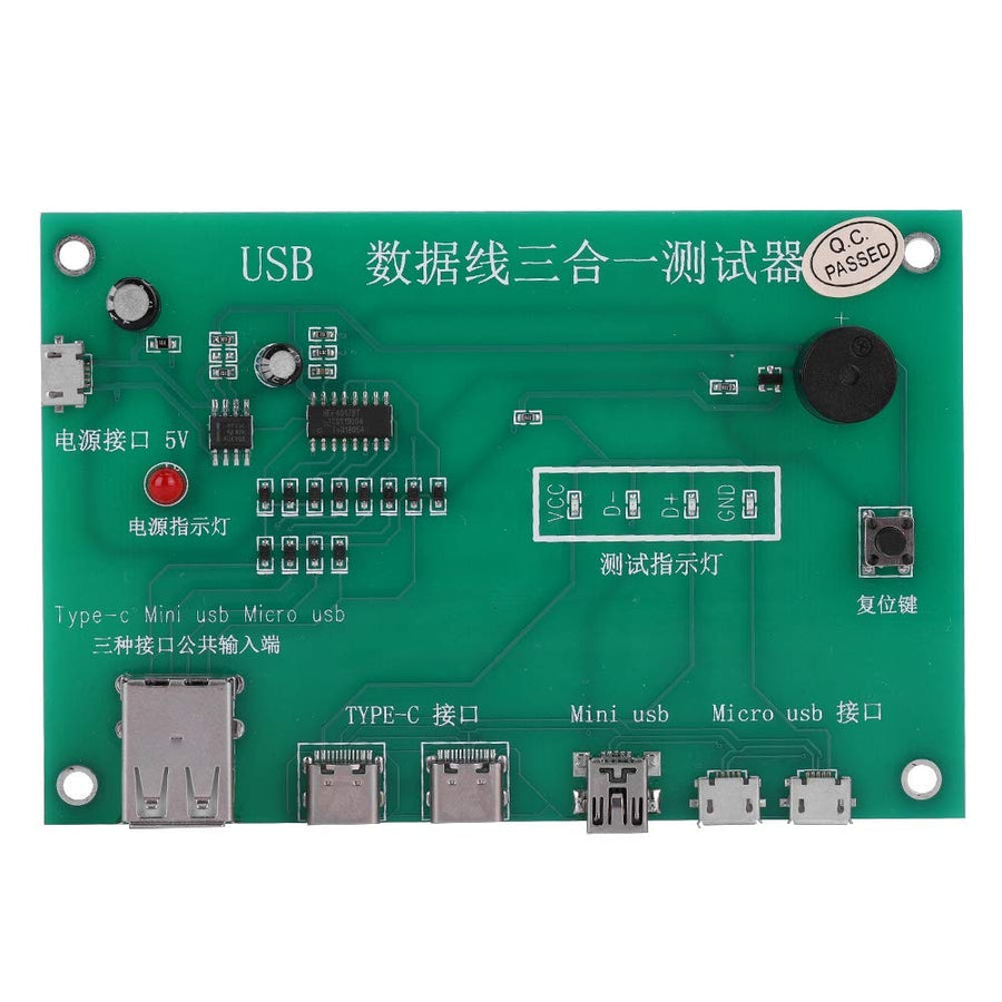USB Cable Triad Tester, 3-in-1 Data Wire Test Fixture Type-C/Mini USB/Micro-USB USB Cable Triad Tester for Testing Research