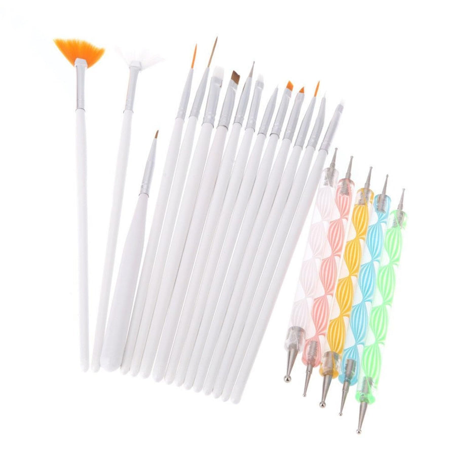 20PCS Nail Art Design Dotting Painting Drawing Polish Brush Pen Tools