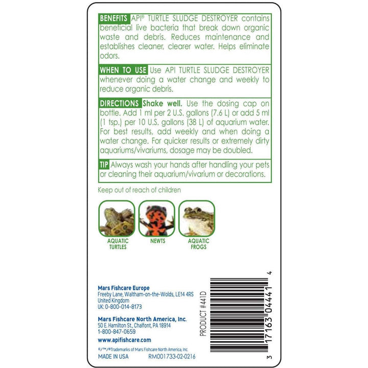 TURTLE SLUDGE DESTROYER Aquarium Cleaner and Sludge Remover Treatment 8-Ounce Bottle