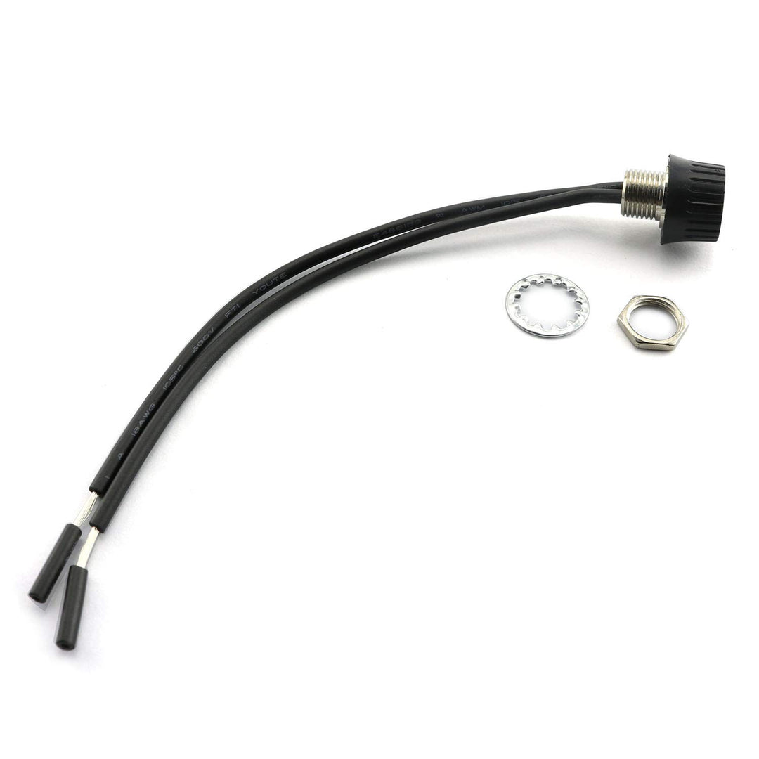 2-Pack Rotary On/Off Switch with Lead Wire 3A 125-250V Single Pole Metal Base Canopy Switches Black