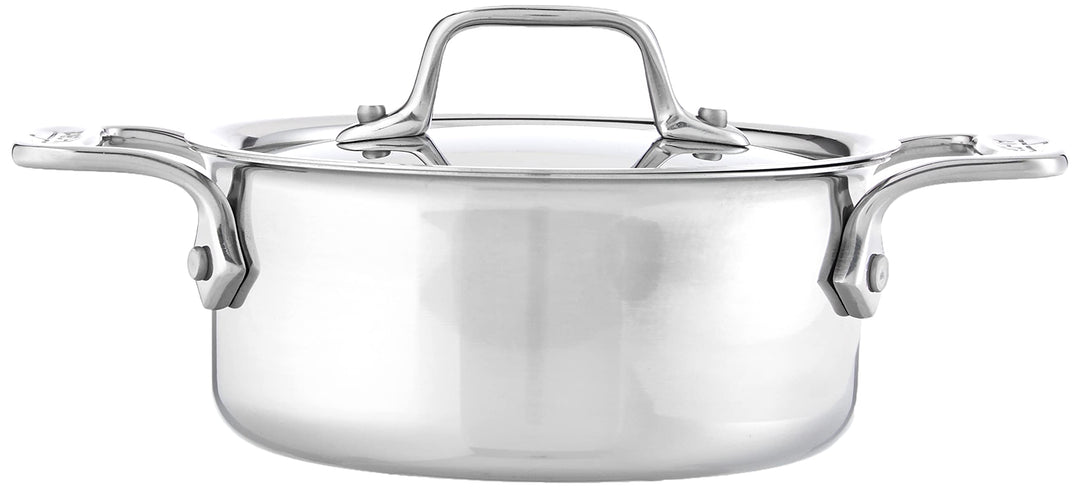Specialty Stainless Steel Ramekin with Lid 2 Piece Oven Broiler Safe 600F Pots and Pans, Cookware Silver