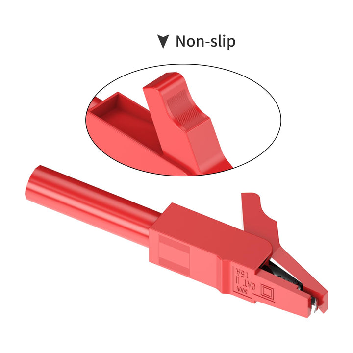 10PCS Insulated Alligator Crocodile Clips with 4mm Banana Jack Socket 300V 15A Five Colors for Multimeter Electrical Testing