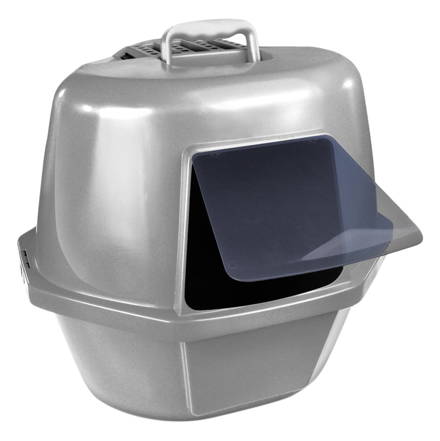 Corner Enclosed Cat Pan, Silver, Large (CP9)