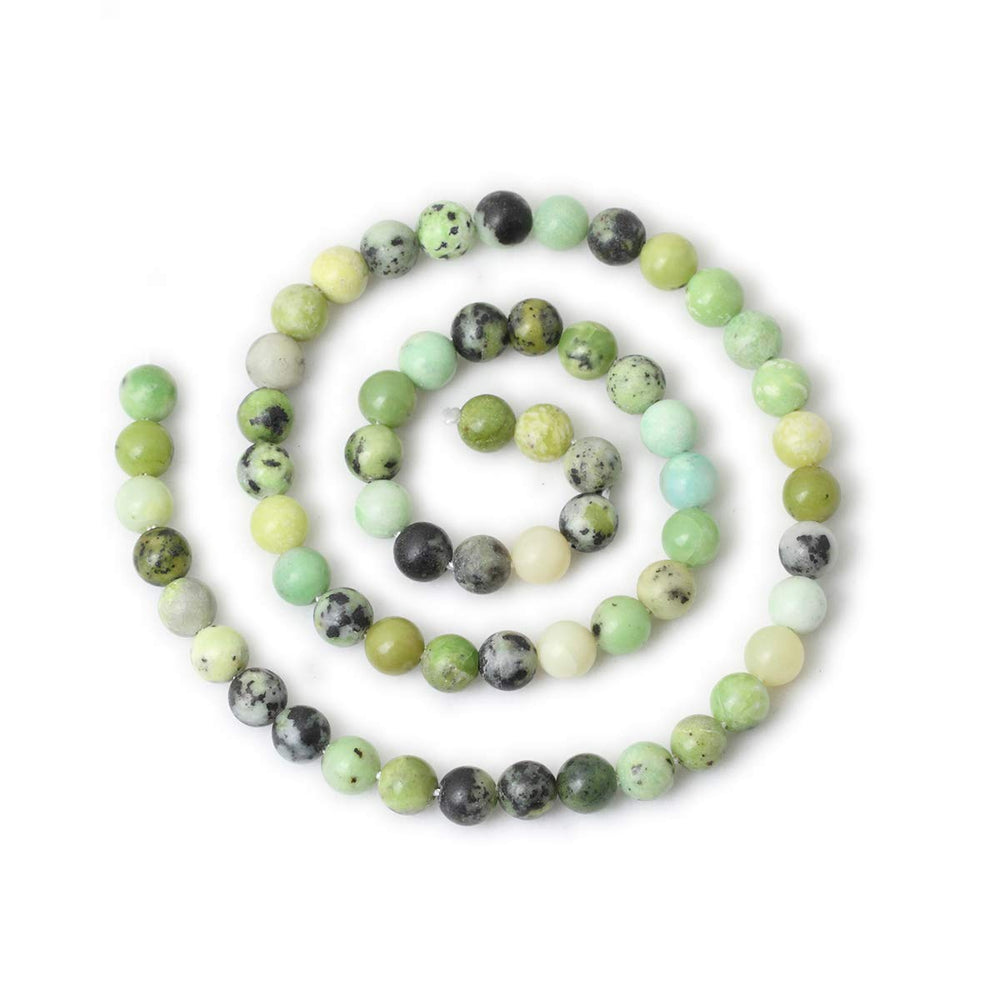 60PCS 6mm Natural Australian Jade Gemstone Round Loose Beads for Jewelry Making DIY Handmade Materials 1 Strand 15
