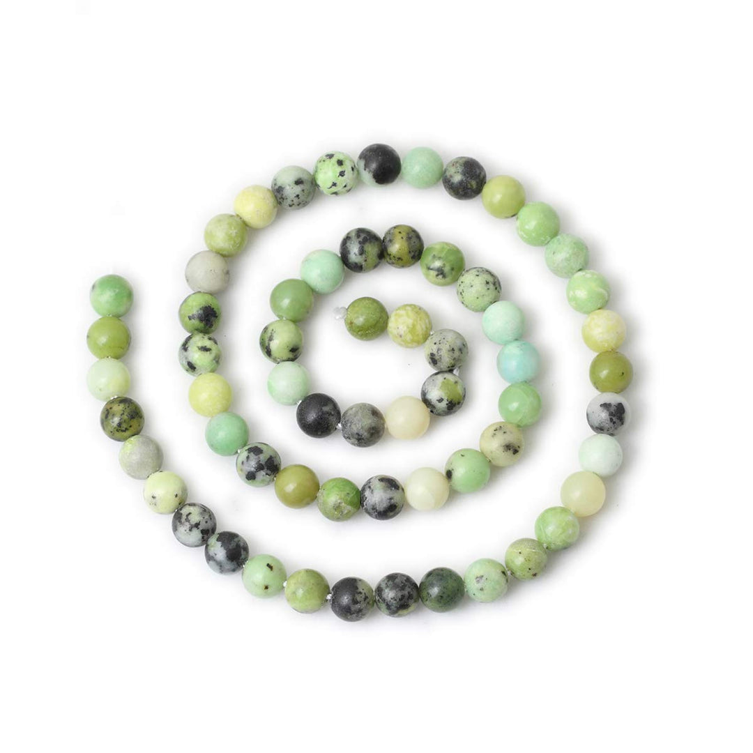 60PCS 6mm Natural Australian Jade Gemstone Round Loose Beads for Jewelry Making DIY Handmade Materials 1 Strand 15