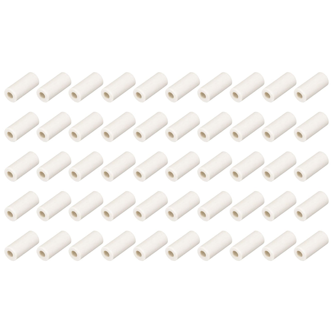 50pcs 2mm Dia Ceramic Tube Insulated Electronic Wire Bundle Heat Insulation Protection Single Bore