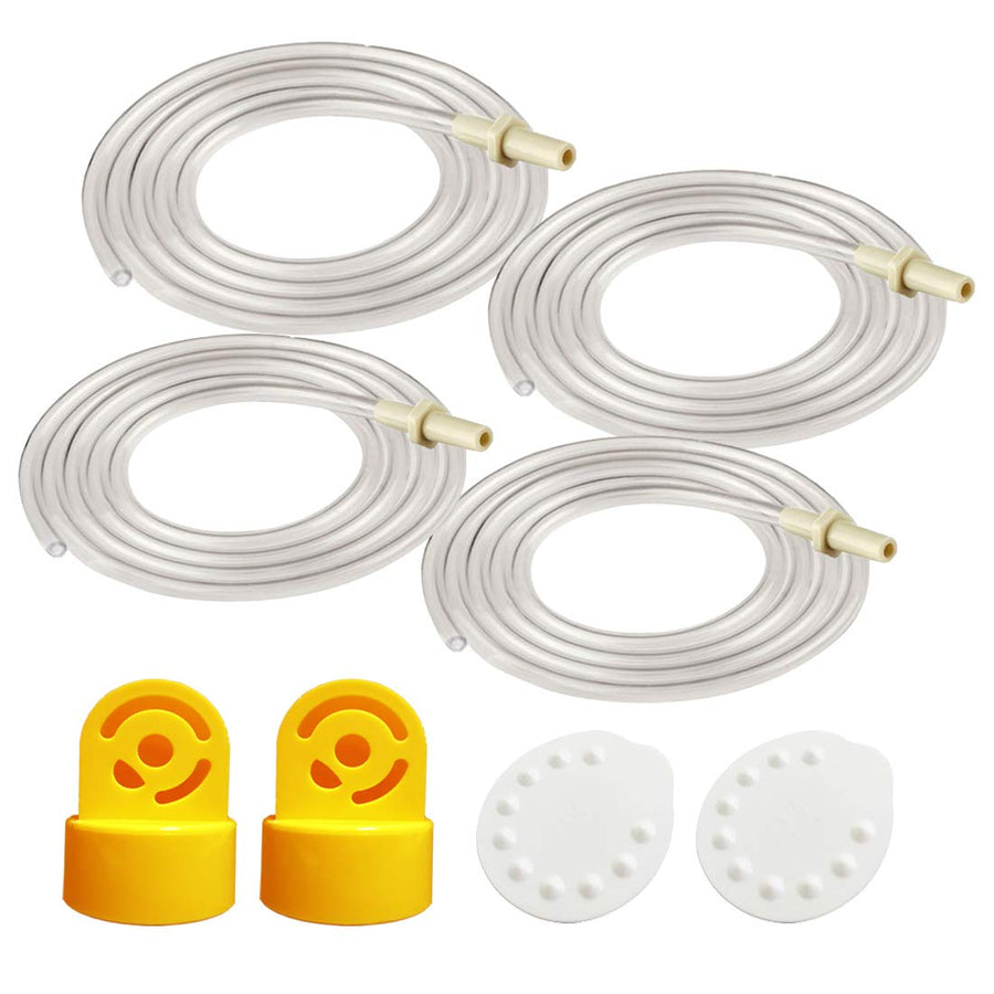Tubing Compatible with Medela Replacement Tubing (Two Packs, 4 Tubes) 2 Valves and 2 Membranes for Medela Pump in Style Advanced Breast Pump Released After Jul 2006.Retail Pack Made