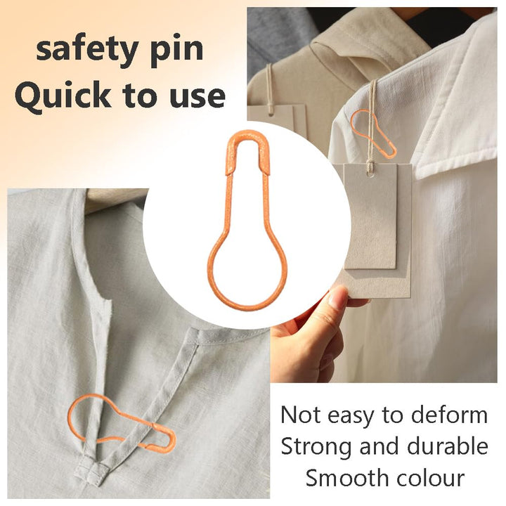 1000 pcs Metal Safety Pins Gourd Pin Bulb Pin Calabash Pin Bead Needle Pin Clothing Tag Pin DIY Home Accessories (Orange)