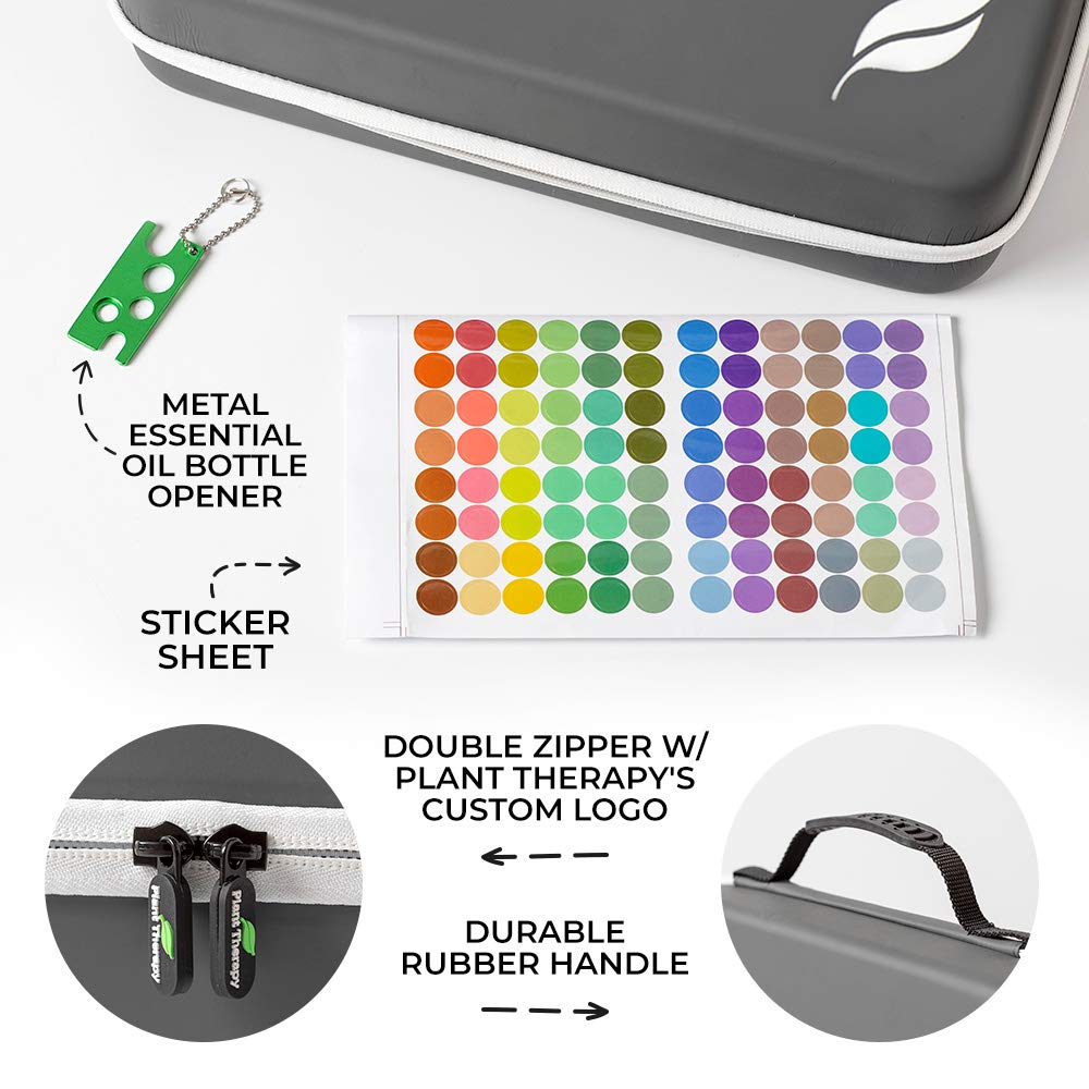 Essential Oil Carrying Organize Storage Case for 70 bottles 5/10/15/30 mL with Top Labels and Bottle Opener, Gray