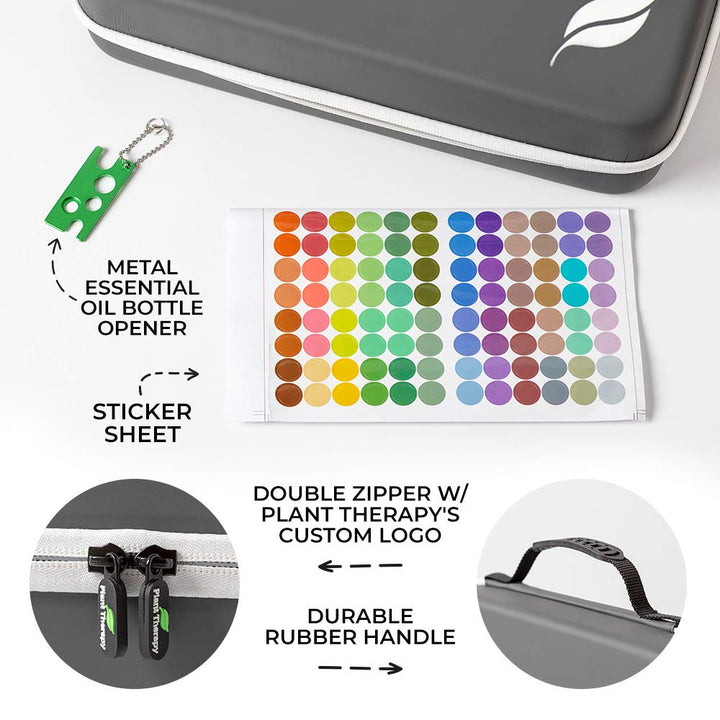 Essential Oil Carrying Organize Storage Case for 70 bottles 5/10/15/30 mL with Top Labels and Bottle Opener, Gray