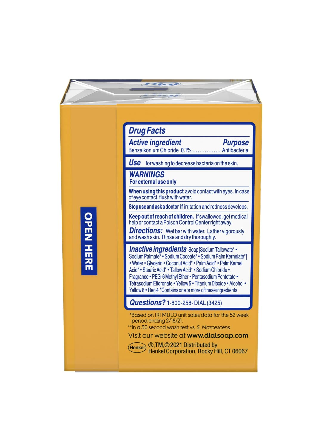 Gold Antibacterial Deodorant Soap, 2 pack, Total Net Wt 6.4 oz