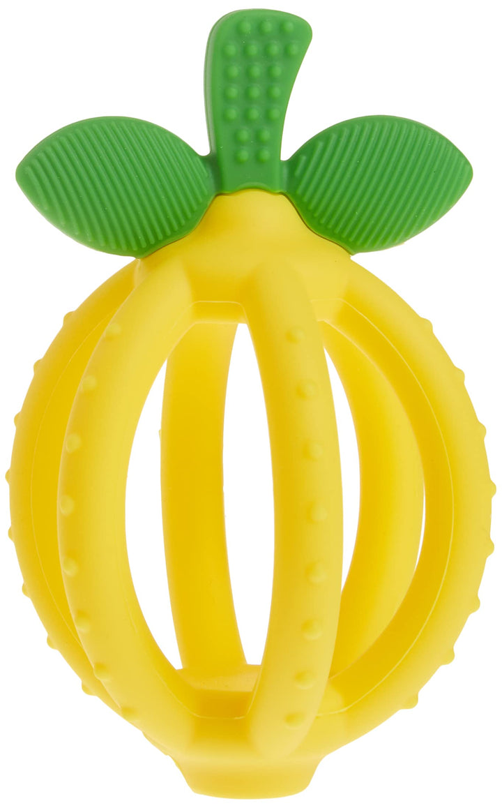 Teething Ball & Training Toothbrush - Silicone, BPA-Free Bitzy Biter Clementine-Shaped Teething Toy Features Multiple Textures to Soothe Gums & an Easy-to-Hold Design (Clementine)