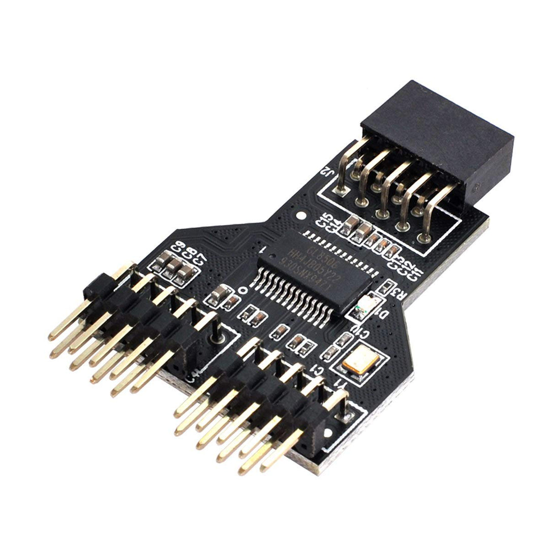 Motherboard 9pin USB 2.0 Header 1 to 2 Female Extension HUB Connector Adapter Port Multilier