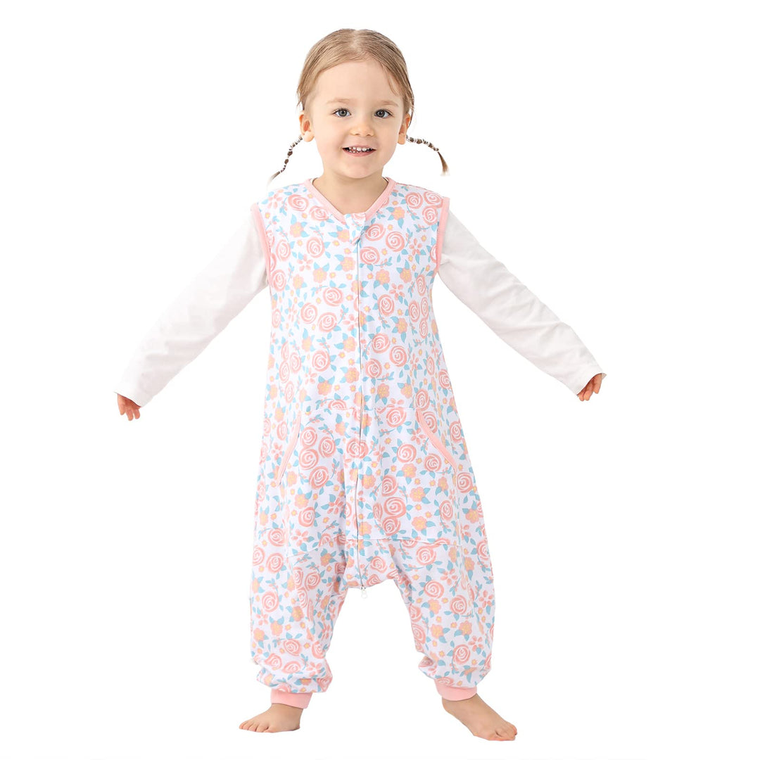 Toddler Sleep Sack, Sleep Sack 2t-3t, Sleep Sack Baby Wearable Blanket, Sleeping Bag Toddler Baby Sleep Sacks with Feet, Sleeveless Soft Toddler Sleeping Sack Rose