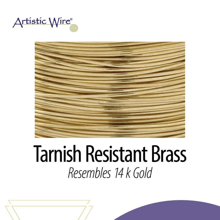 10 Gauge Tarnish Resistant Brass Craft Jewelry Wrapping Wire, Gold Color, 5 ft