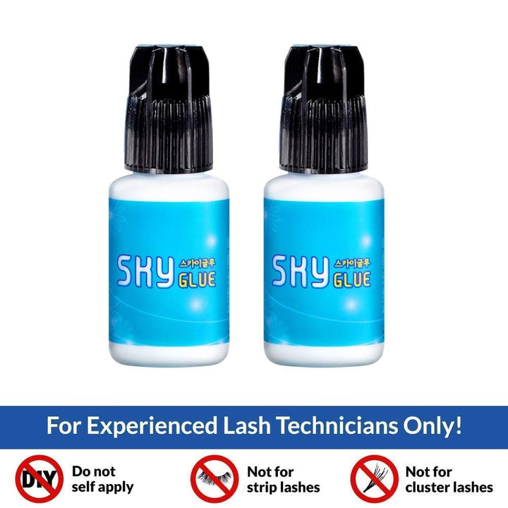 Sky Glue D 2 Bottles Powerful Strong Eyelash Extension 5ml - Professional Black Eyelash Individual Extension Adhesive - 1-2s Fast Drying / 4-6 Weeks Lasting time