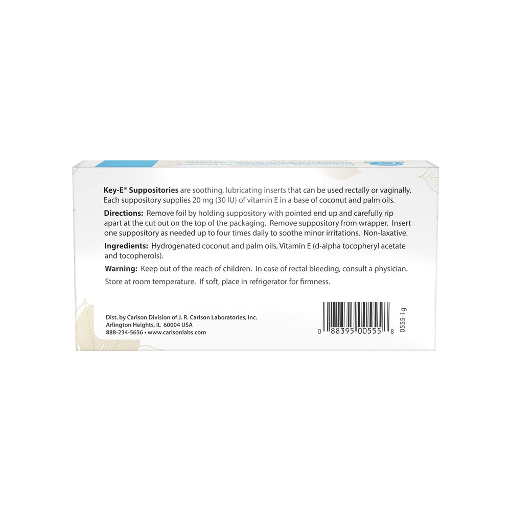 Labs Key-E Suppositories with Natural Vitamin E, 12-Count Box