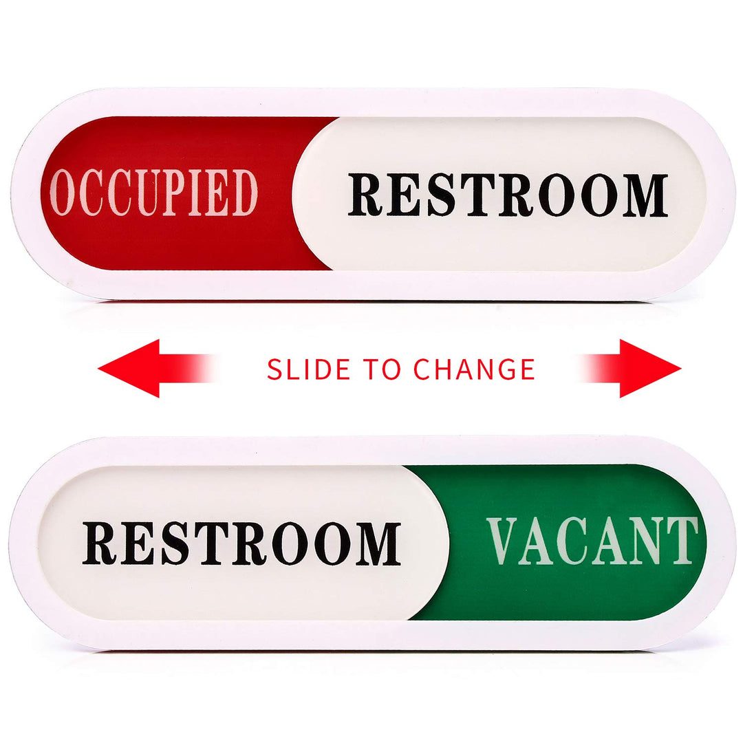 Vacant Occupied Sign(2 pack) for Home Office Hotles Hospital Restroom,Slider Door Sign (Tells Whether Room Vacant or Occupied), 6.7'' x 2''