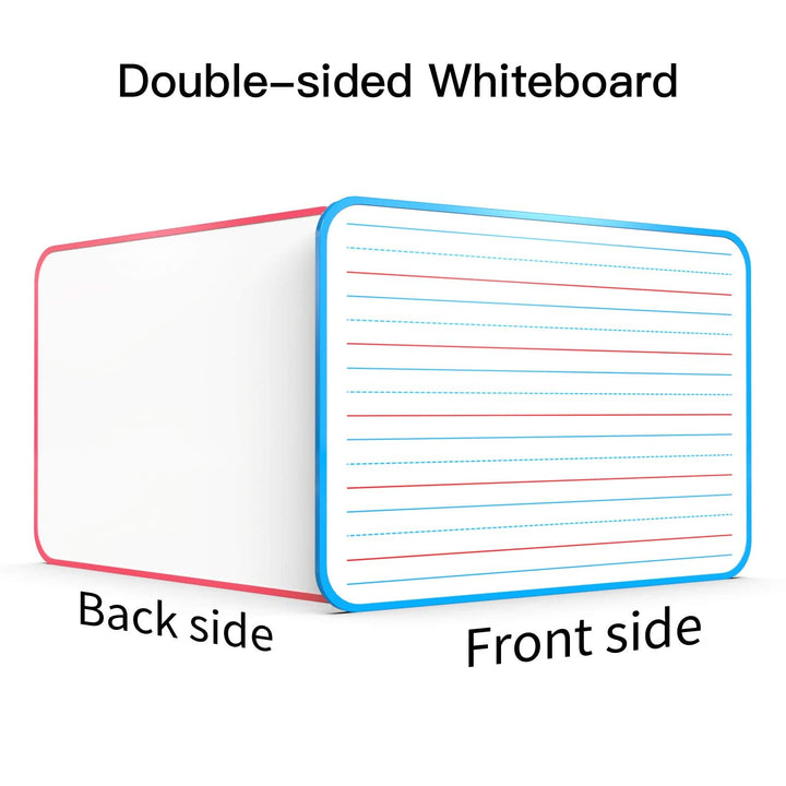 Ruled Dry Erase Lapboard, Double Sided Dry Erase Board, Small Whiteboard for Kids, Dry Erase Board with Lines for Learning Writing (Set of 2)