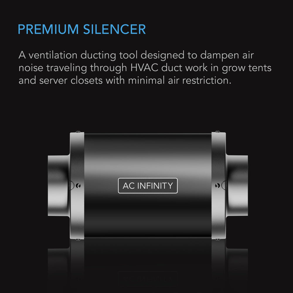 Inline Duct Fan Silencer, 6 Noise Reduction Muffler Blower Silencer for Indoor Hydroponics Grow Tent Ventilation Systems
