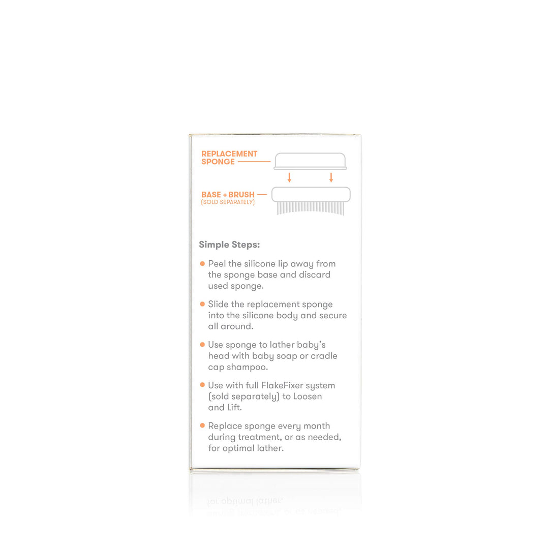 Replacement Sponges for The 3-Step Cradle Cap System by Dermafrida The Flakefixer 2 Pack of Soft Sponges Work with The Flakefixer System(Sold Separately)