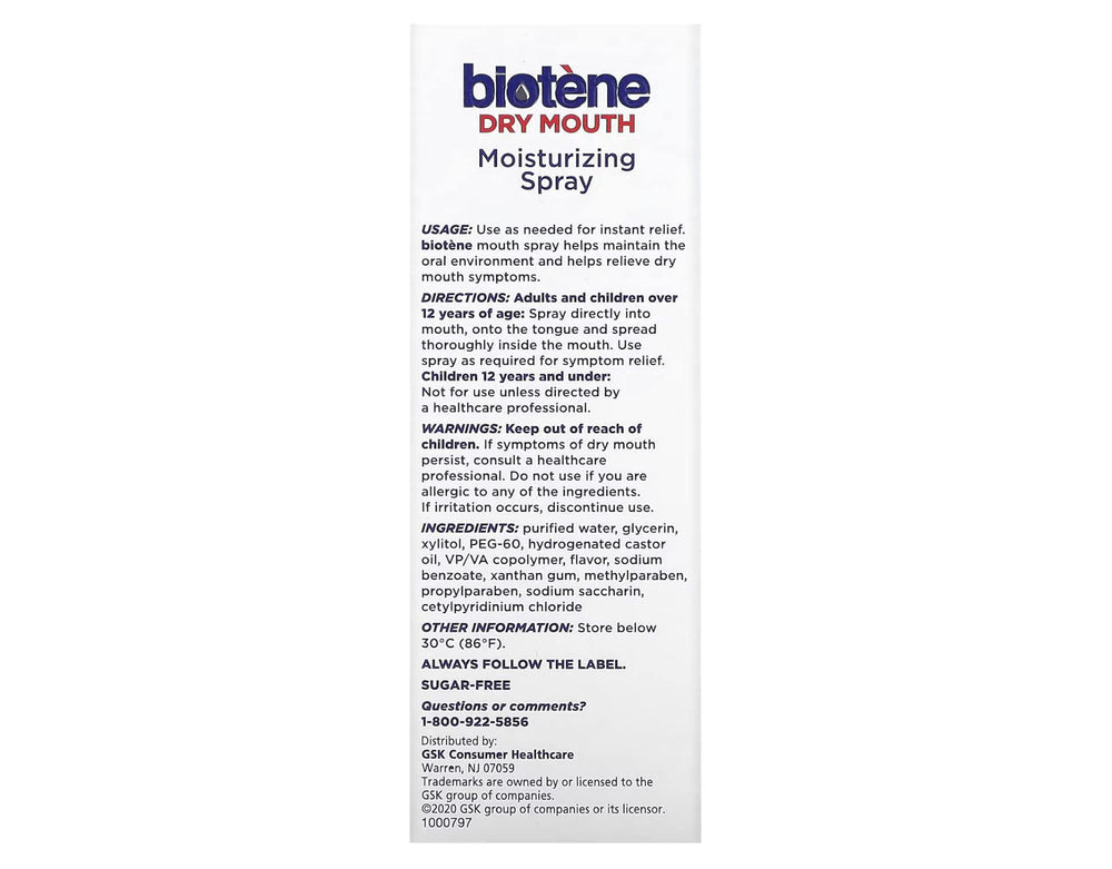 Biotene Moisturizing Gentle Mint Mouth Spray 1.5 oz Pack of 6