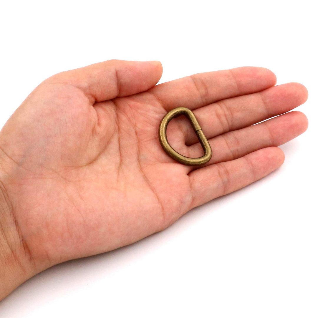 Metal Bronze D Ring Buckle 1 Inside Diameter Loop Ring For Strap Keeper (Pack Of 30)