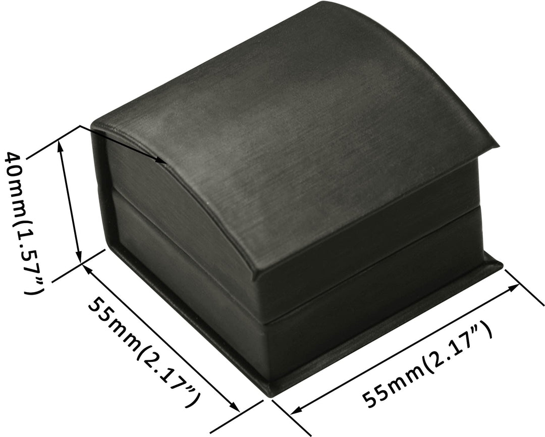 Ring Box for Proposal Wedding Engagement Black Color Luxury Soft Touch PU Leather Arc Shaped Ring Jewelry Gift Holder Box Size 2.17(W)*2.17(D)*1.57(H)