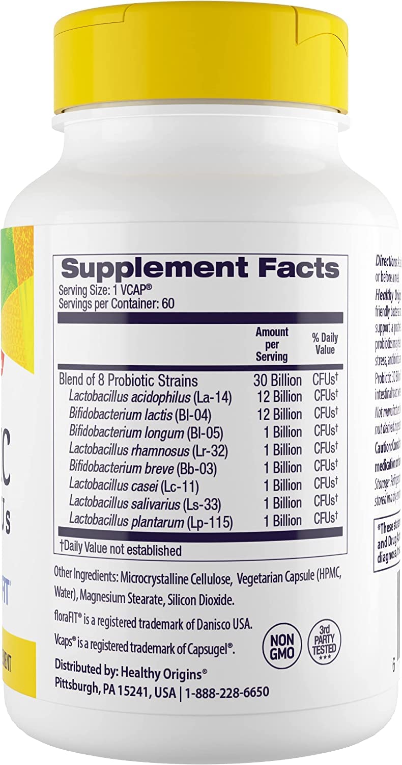 Probiotic 30 Billion CFUs - Shelf Stable Probiotics for Women and Men - Supports Gut Health - Probiotics for Digestive Health - 60 Veggie Capsules
