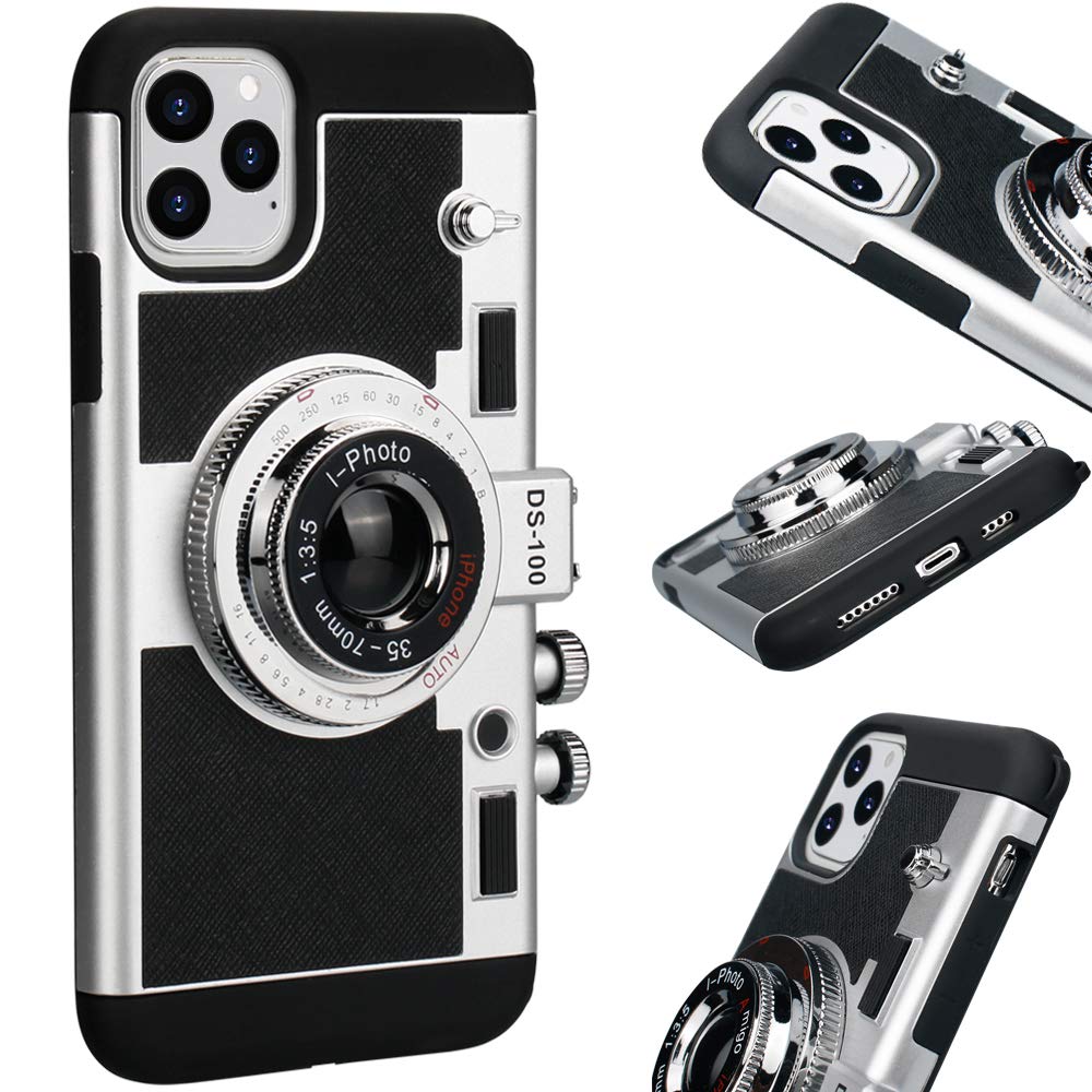 Emily in Paris Phone Case for iPhone 13 Pro 6.1 inch Camera Case Vintage Cover Cute 3D Cool Unique Design Silicone Case with Removable Neck Strap Lanyard for Girls Women Black