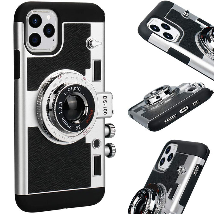 Emily in Paris Phone Case for iPhone 13 Pro Max Camera Case Vintage Cover Cute 3D Cool Unique Design Silicone Case with Removable Neck Strap Lanyard for Girls Women Black