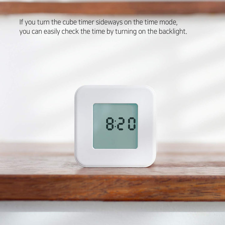 Multi Cube Timer/Rotating Flip Timer (White), Simple Operation, Clock & Time Timer for Kids Classroom Kitchen Desk Office, Time Management 5,15,30,60 min Timer Setting