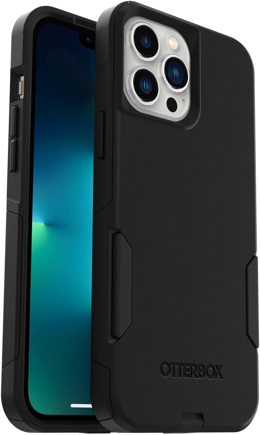iPhone 13 Pro Max & iPhone 12 Pro Max Commuter Series Case - Black, Slim & Tough, Pocket-Friendly, with Port Protection