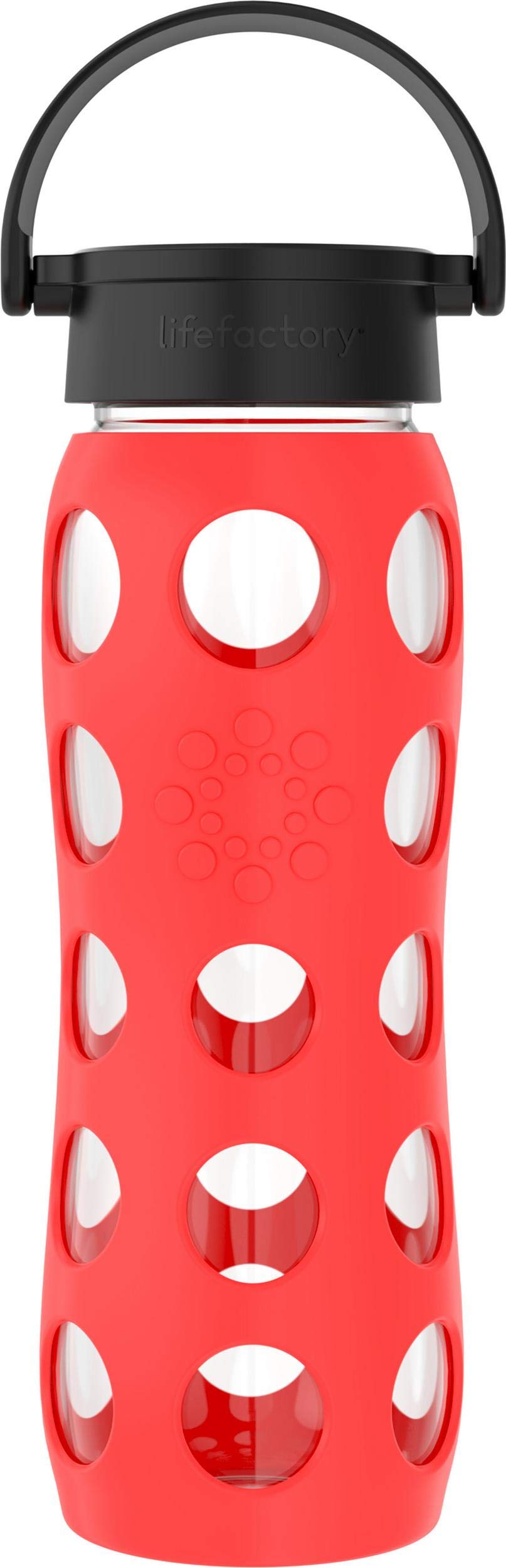22-Ounce BPA-Free Glass Water Bottle with Classic Cap and Protective Silicone Sleeve, Poppy