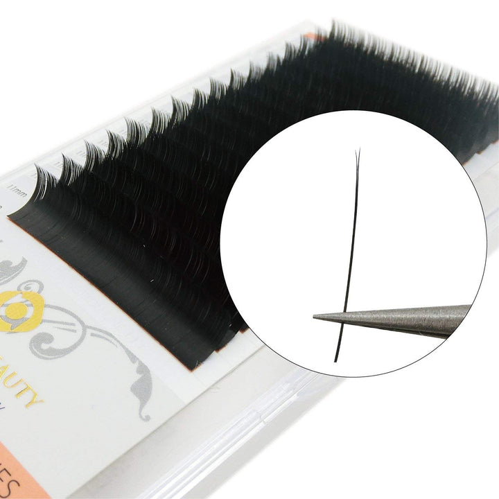 Eyelash Extension Super Matte Flat Lashes Ellipse Matte Soft Natural Mink Individual Eyelashes Salon Use D Curl 0.15mm Mixed Tray 7-15mm Assorted
