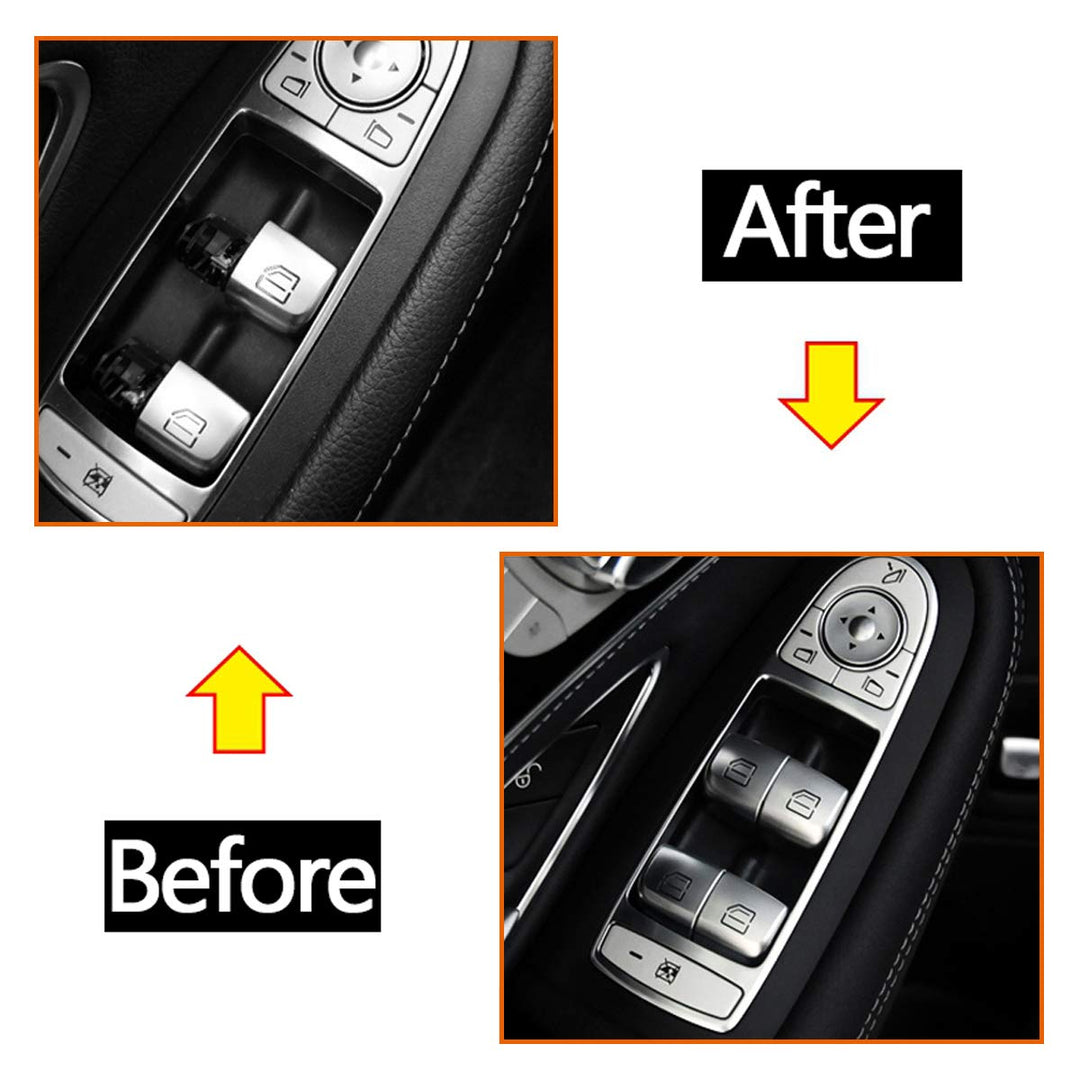 Window Switch Button Covers for Mercedes Benz C E GLC Class, Front Right Window Switch Repair Button Caps(1 Pcs,Fits Mercedes Benz W205 C Class 2015-2021 W253 GLC Class 2016-2022)