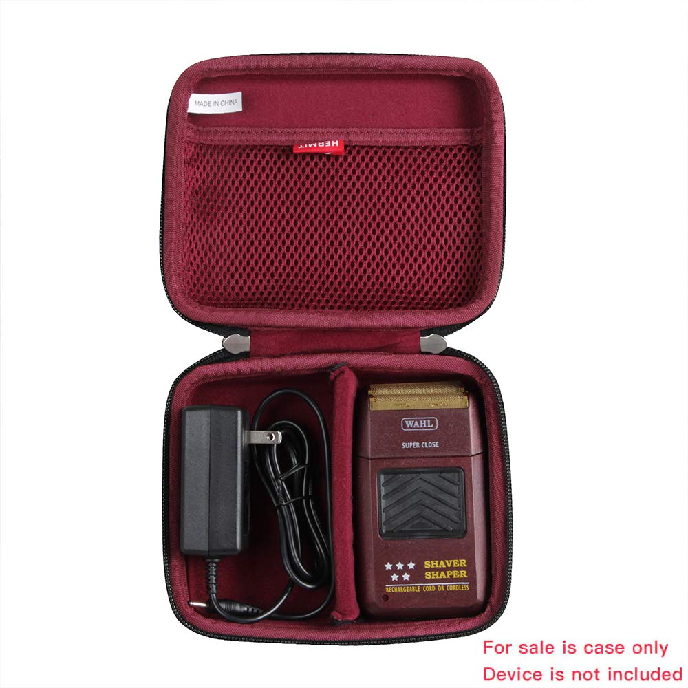 Hard Travel Case for Wahl Professional 8061-100 8164 5-Star Series Rechargeable Shaver Shaper (Black+Maroon)