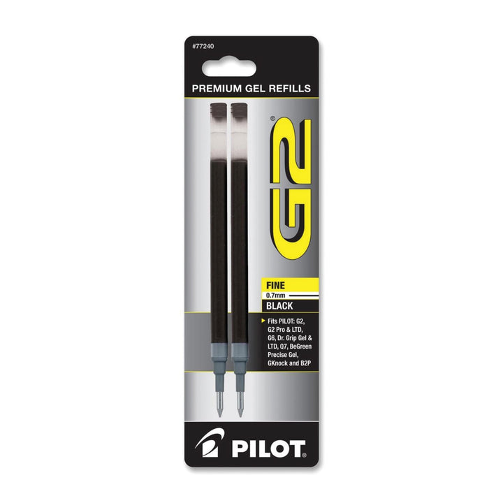 , G2 Gel Ink Refills, Fine Point 0.7 mm, Black, Pack of 2