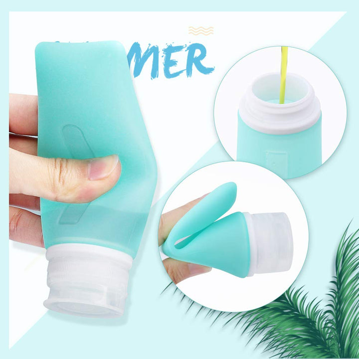 6 Pack Travel Containers for Toiletries, Travel Size Bottles without Makeup Bag,Silicone Travel Accessories Organizer for Traveing Adult
