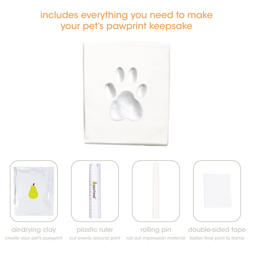 Dog Or Cat Paw Prints Pet Wall Frame With Clay Imprint Kit, Pet Sentiment Keepsake Frame, Pet Memorial Picture Frame, Espresso 4 x 6