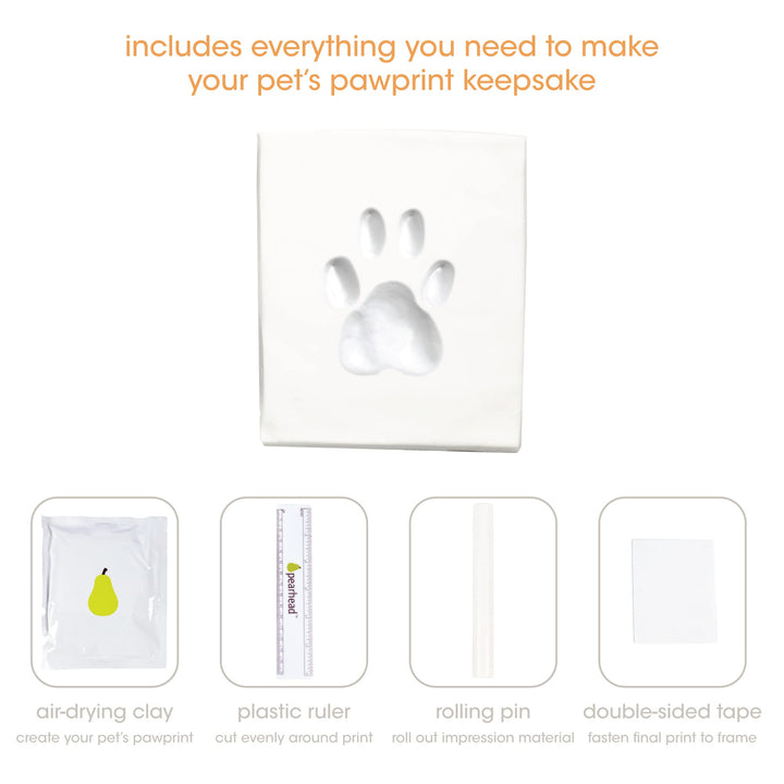 Dog Or Cat Paw Prints Pet Wall Frame With Clay Imprint Kit, Pet Sentiment Keepsake Frame, Pet Memorial Picture Frame, Espresso 4 x 6