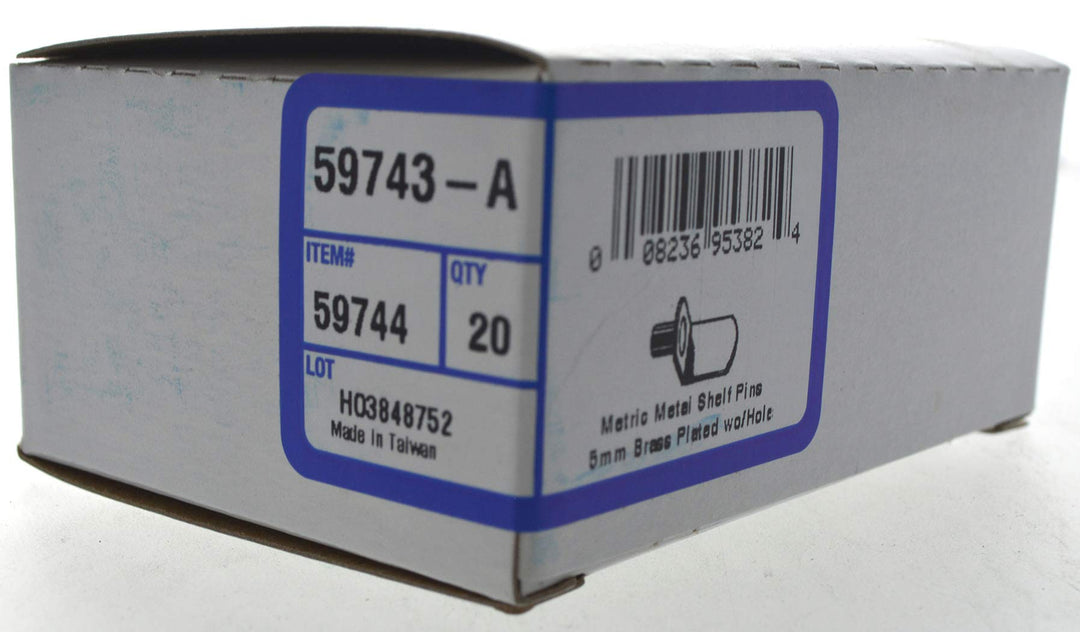 59744 Brass Shelf Pin, 5mm, 20 Pieces