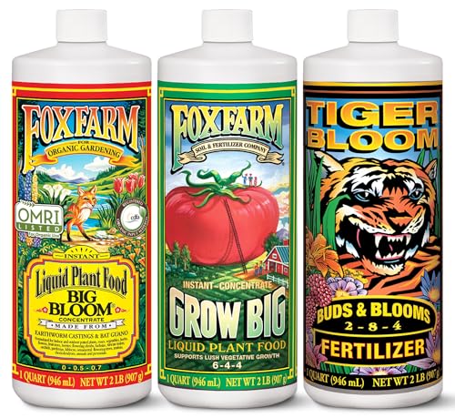 Fox Farm FX14049 Liquid Nutrient Trio Soil Formula: Big Bloom, Grow Big, Tiger Bloom (Pack of 3 - 32 oz. bottles)