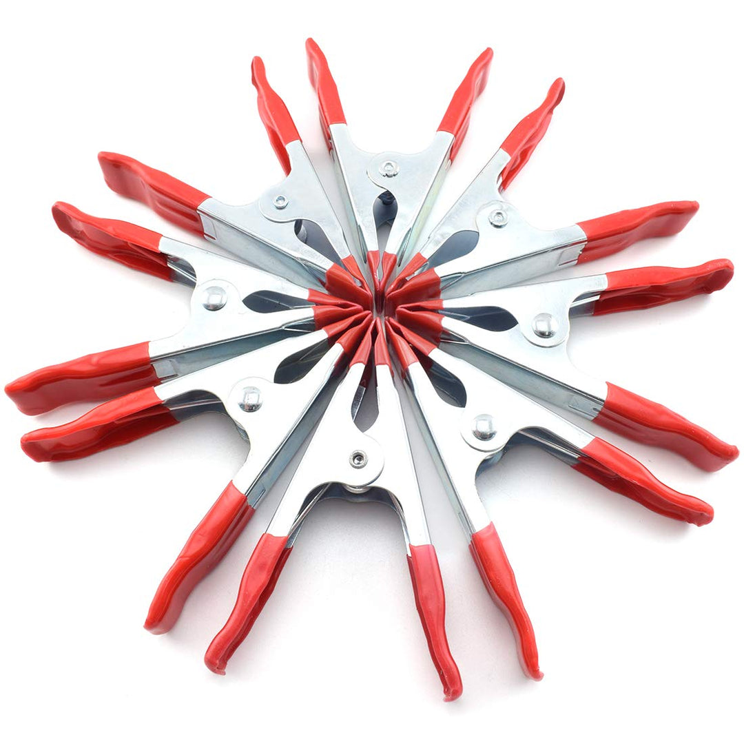 8 PCS 4-Inch Metal Spring Clamps Heavy Duty Tent Clips for Woodworking Camping (,Maximum Opening 3.5CM)
