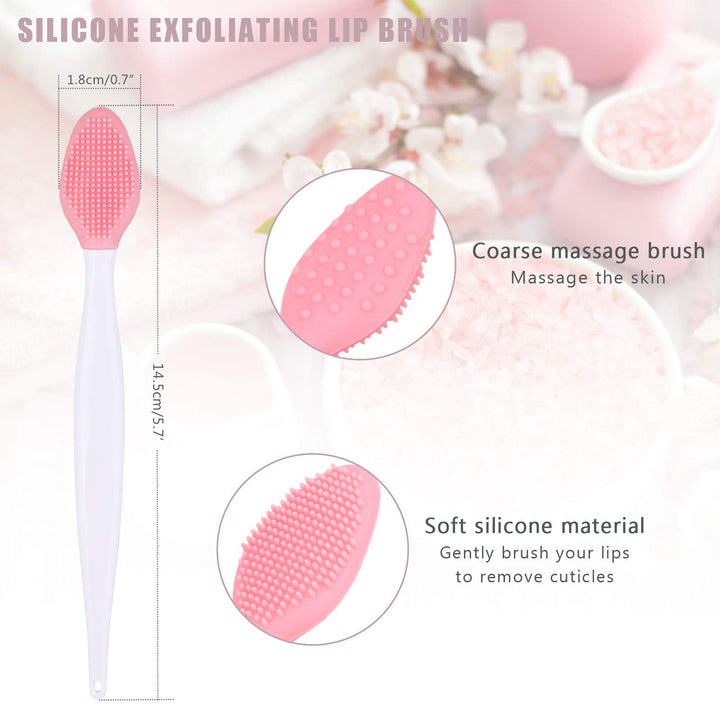 Silicone Facial Cleansing Brush, 5pcs Face Scrubber, 5pcs Nose Blackhead Remover and 5pcs Double-Sided Exfoliating Lip Brush Lip Exfoliator Tool for Sensitive, Delicate, Dry Skin, Set of 15